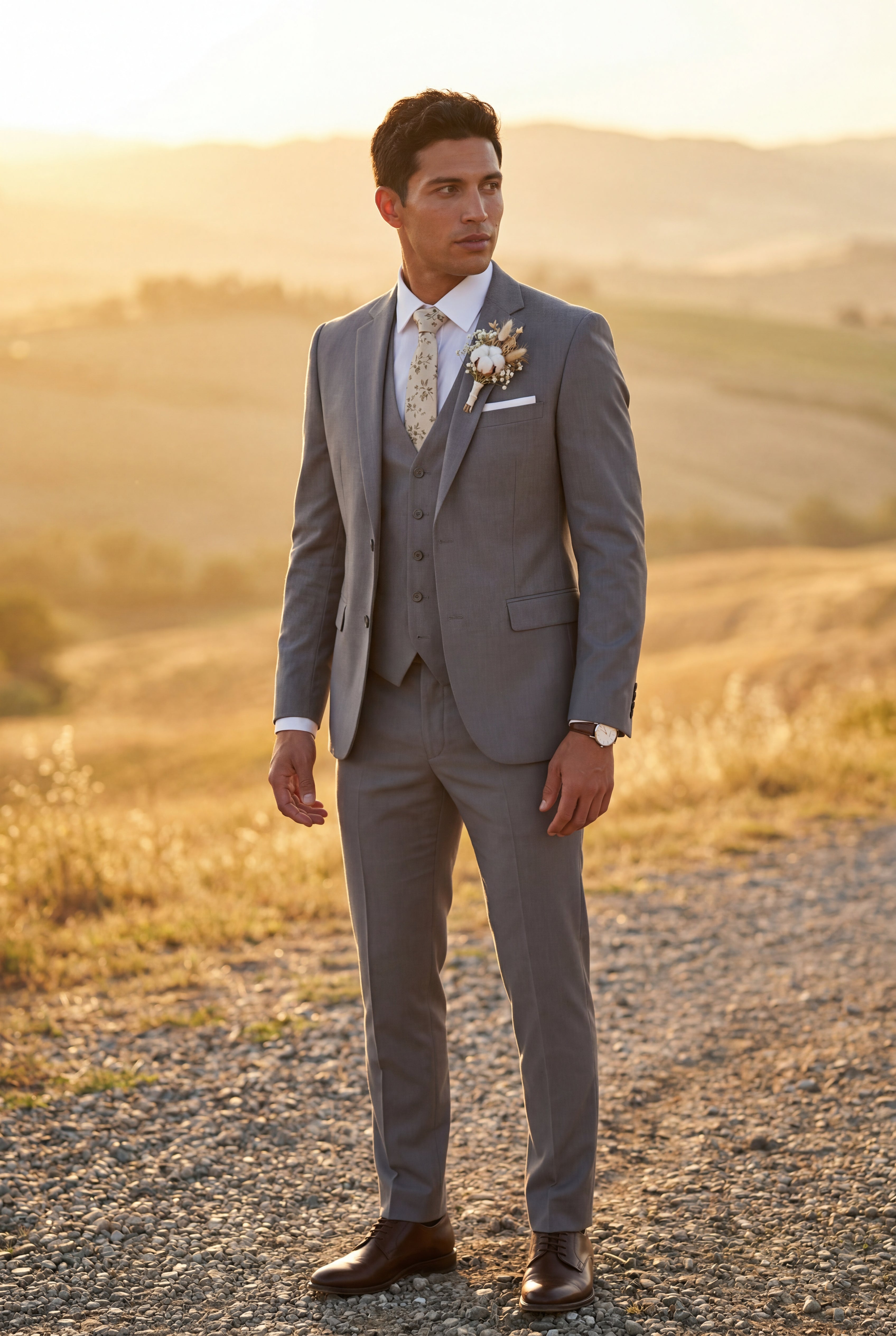 Liam | Slim Fit Three Piece Wedding Suit with Vest