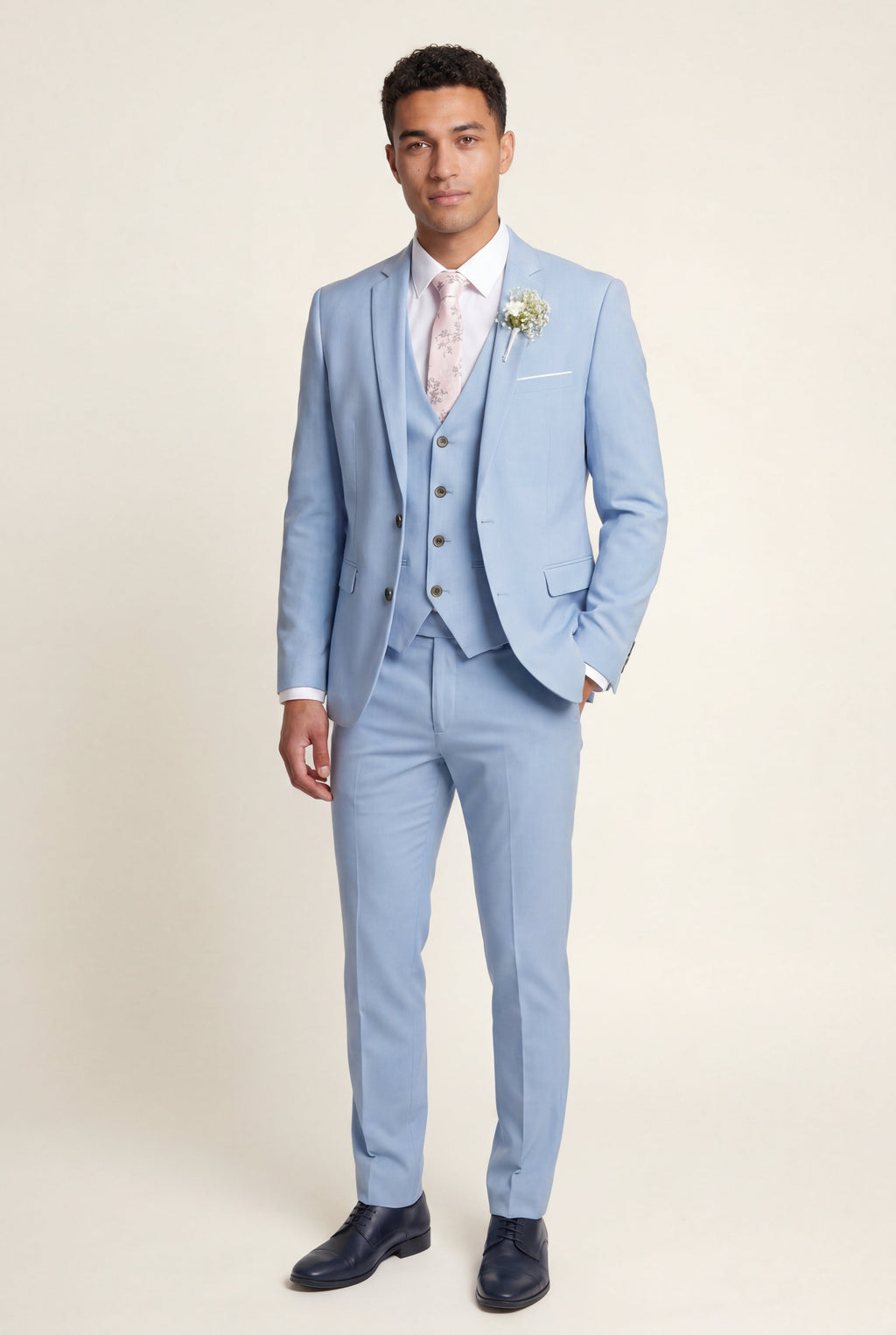 Liam | Slim Fit Three Piece Wedding Suit with Vest
