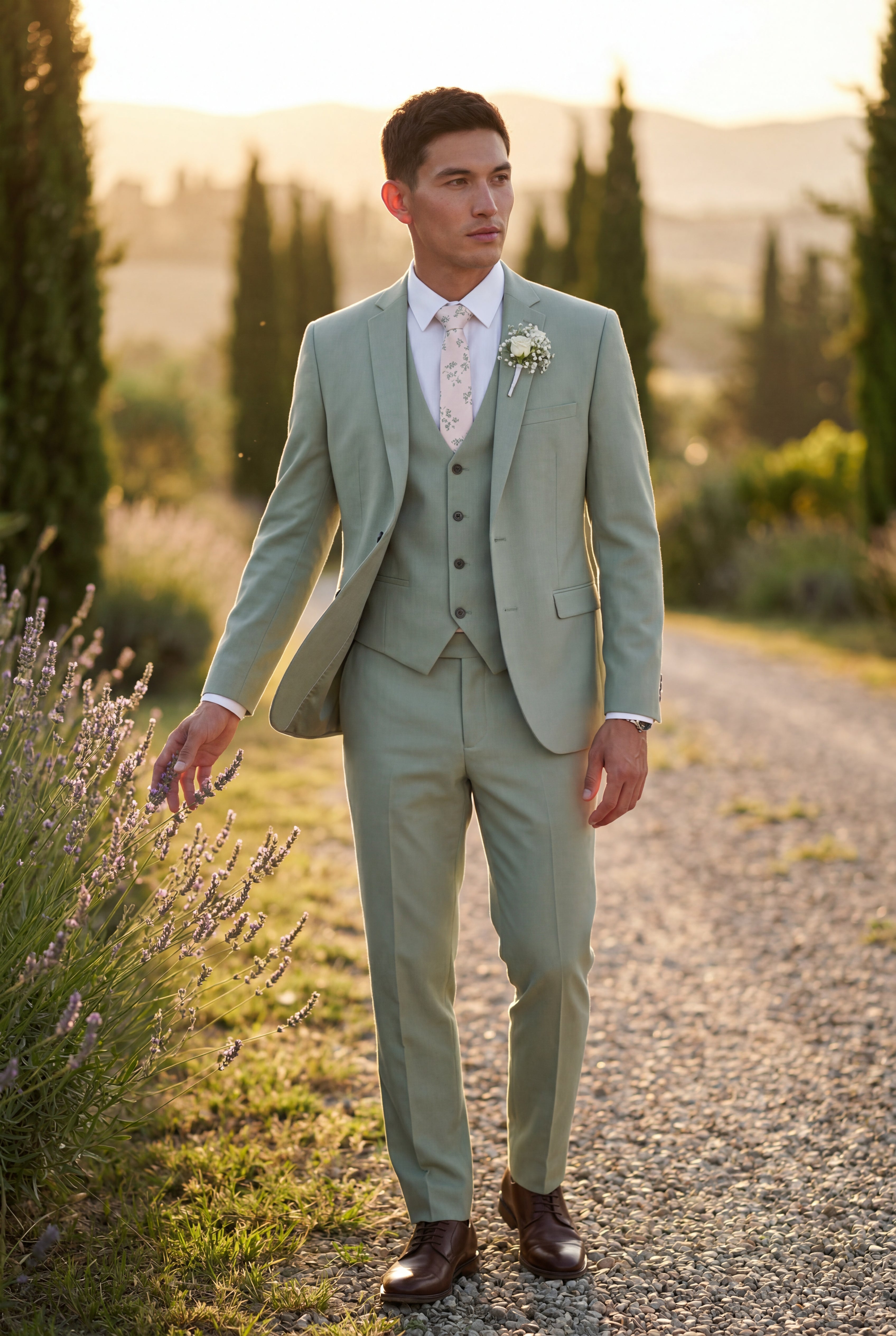 Liam | Slim Fit Three Piece Wedding Suit with Vest