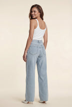 Lia | Studded Light Blue Wide-leg Jeans