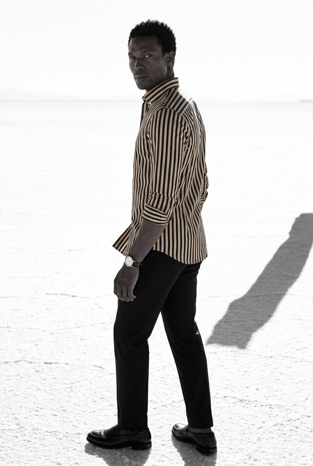 Liam | Tailored Vertical Stripe Button-down Dress Shirt