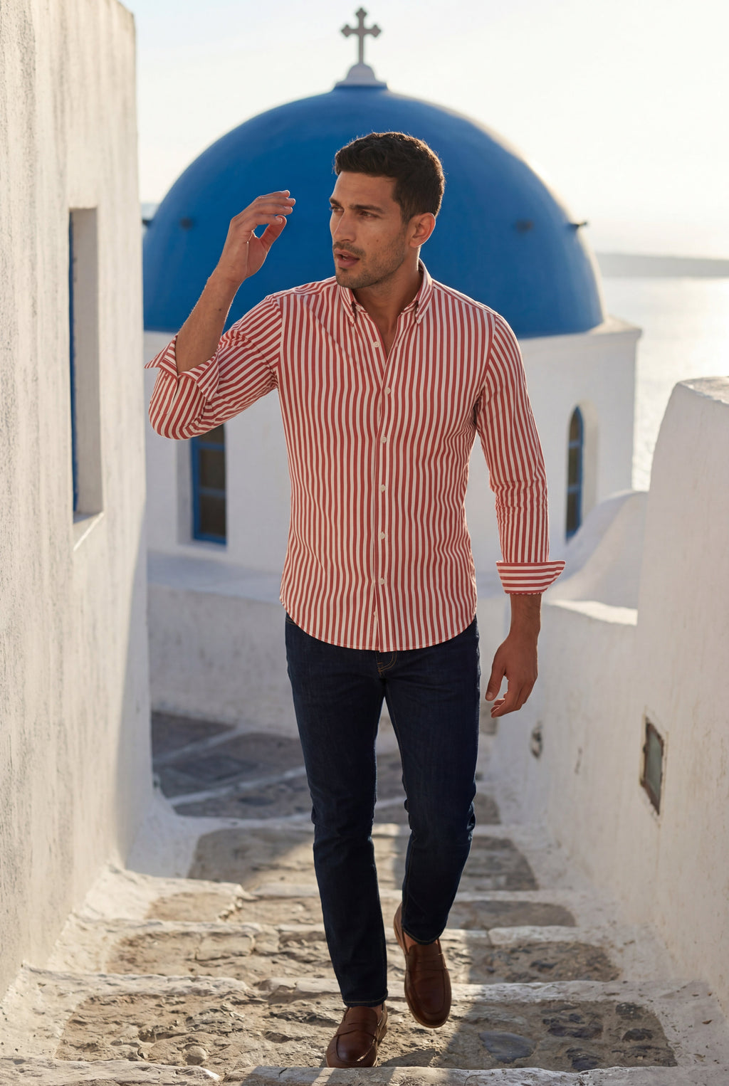 Liam | Tailored Vertical Stripe Button-down Dress Shirt