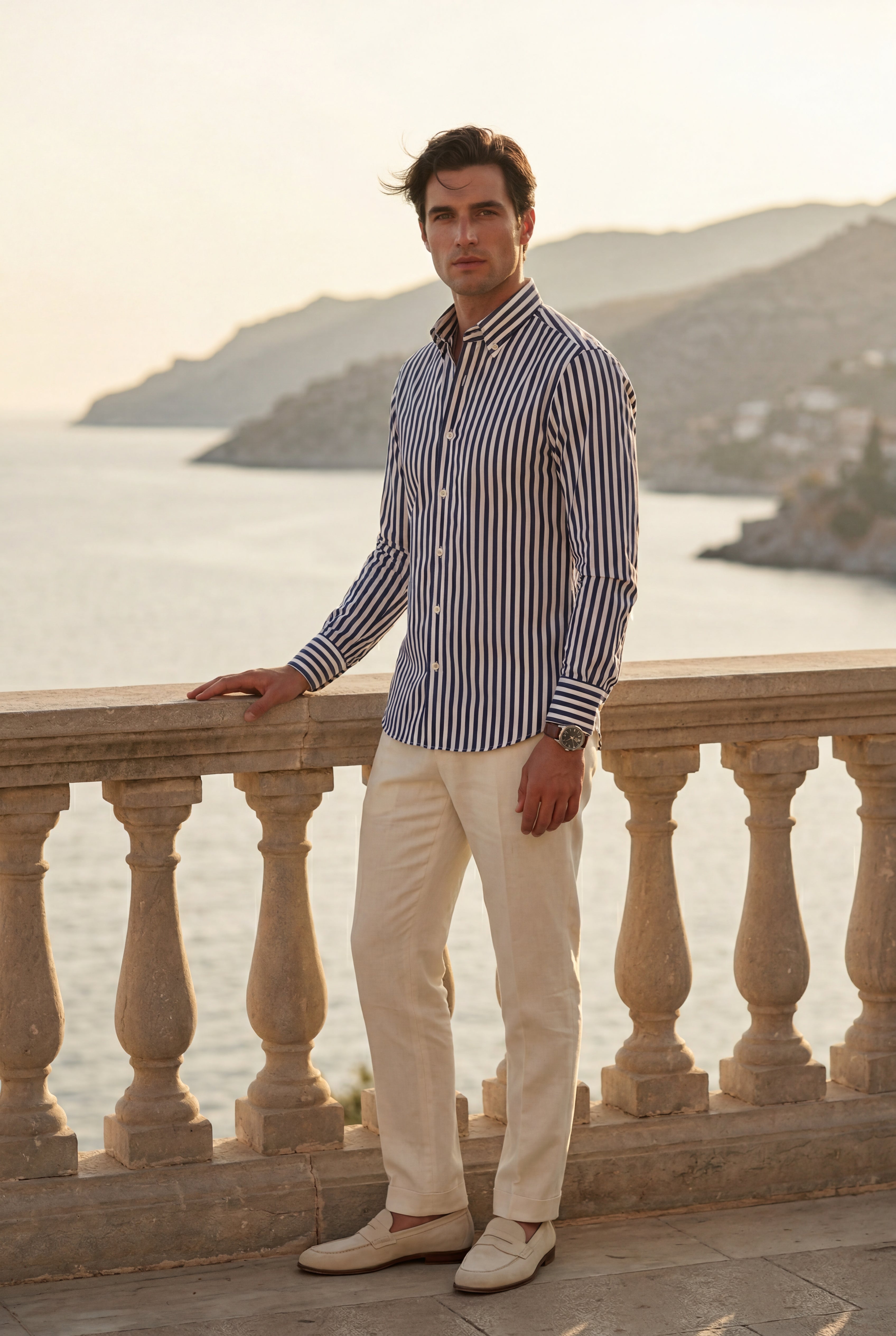 Liam | Tailored Vertical Stripe Button-down Dress Shirt