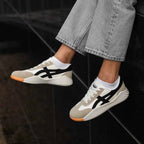 Gio | Women's Retro Low-Top Slip-On Sneakers with Color-Block Panels