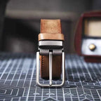 Kian | Brushed Silver Buckle Classic Dress Belt