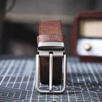 Kian | Brushed Silver Buckle Classic Dress Belt