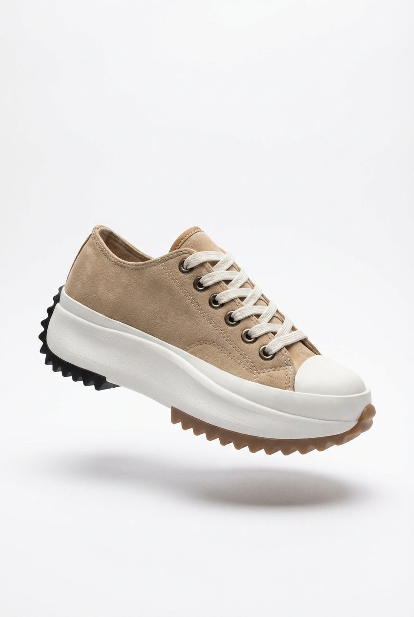 Lia | Chunky Platform Lace-up Sneakers with Serrated Outsole