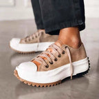 Lia | Chunky Platform Lace-up Sneakers with Serrated Outsole