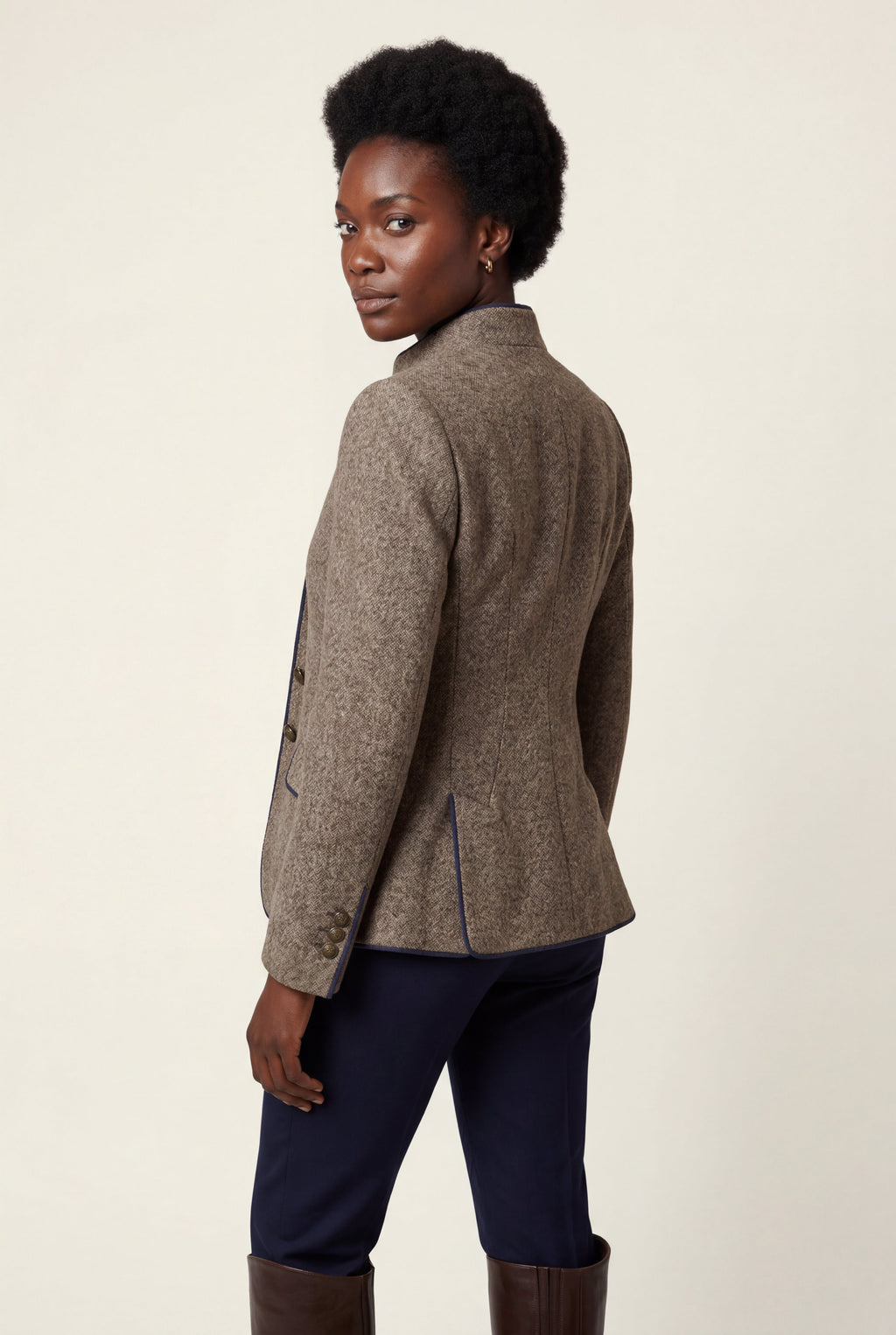 Structured Riding Jacket with Contrast Piping | Senna