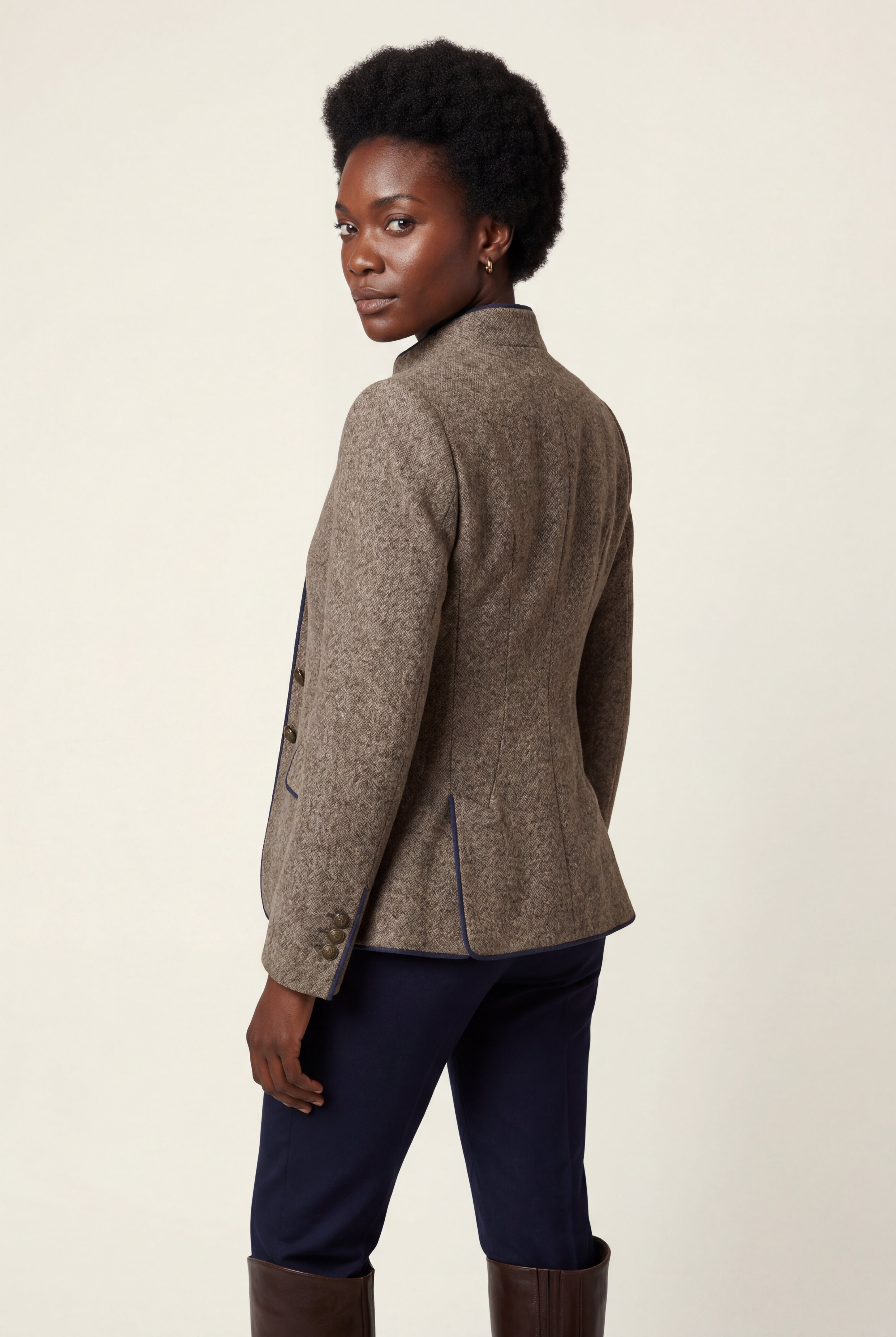 Structured Riding Jacket with Contrast Piping | Senna