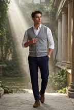 Liam | Button-front V-neck Sleeveless Sweater Vest