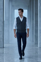 Liam | Button-front V-neck Sleeveless Sweater Vest
