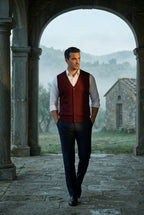 Liam | Button-front V-neck Sleeveless Sweater Vest