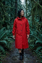 Hooded Snap Button Long Parka Coat with Adjustable Waist | Elcevi