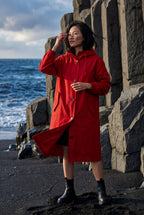 Hooded Snap Button Long Parka Coat with Adjustable Waist | Elcevi