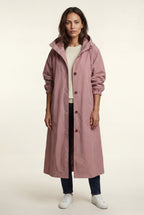 Hooded Snap Button Long Parka Coat with Adjustable Waist | Elcevi