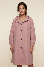 Hooded Snap Button Long Parka Coat with Adjustable Waist | Elcevi