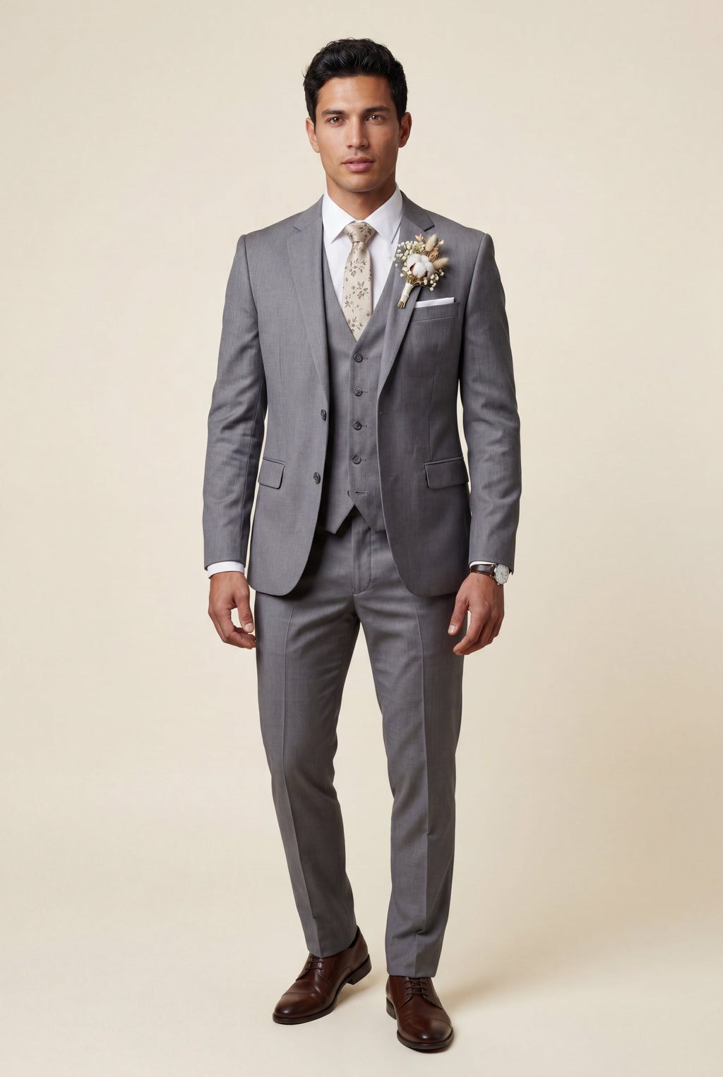 Liam | Slim Fit Three Piece Wedding Suit with Vest