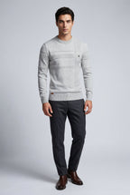 Structured Tonal Textured Crewneck Sweater | Liam