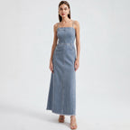 Elcevi | Denim Maxi Dress For Women