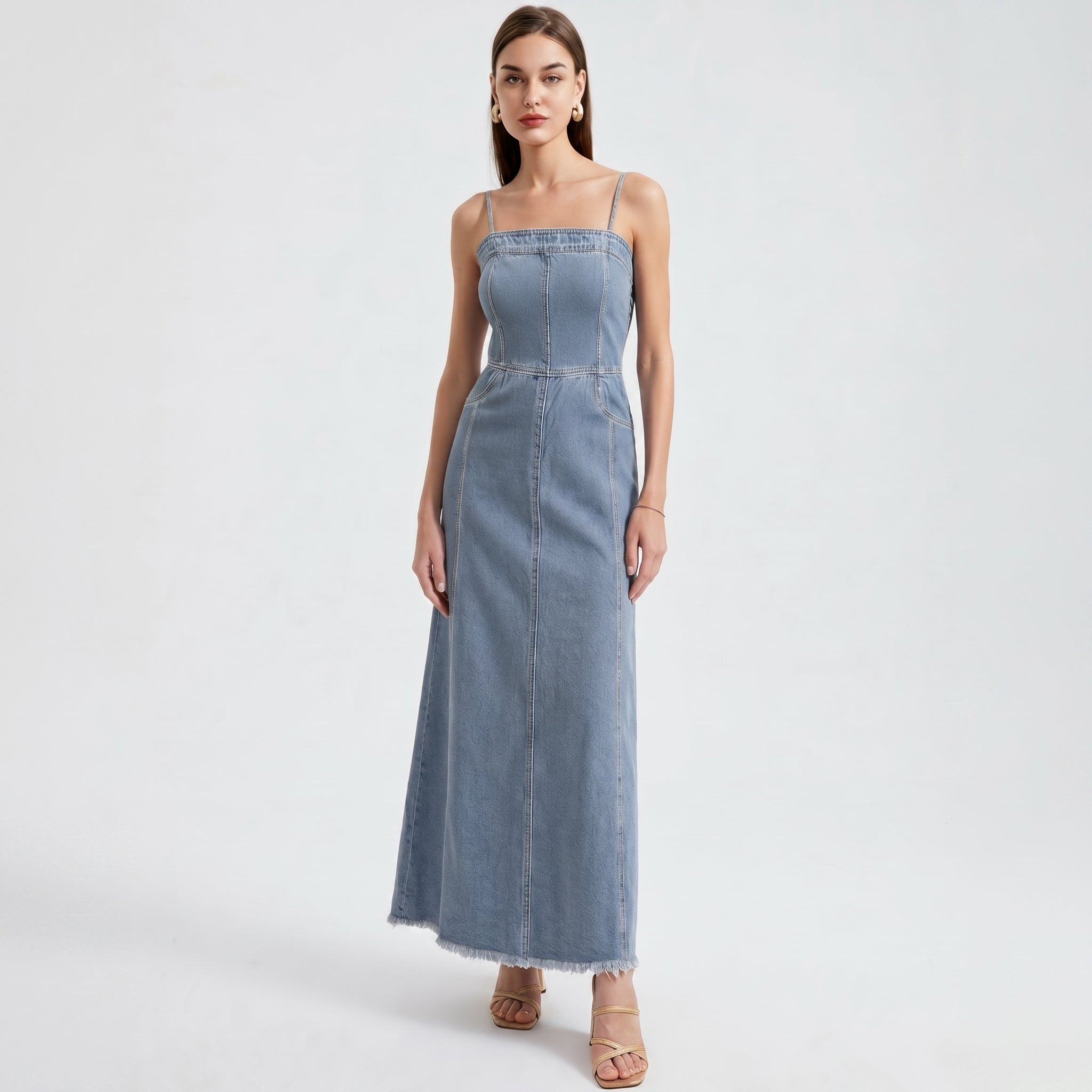 Elcevi | Denim Maxi Dress For Women