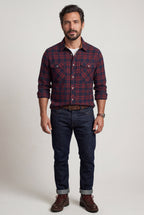Kian | Large Check Plaid Long Sleeve Button Down Shirt
