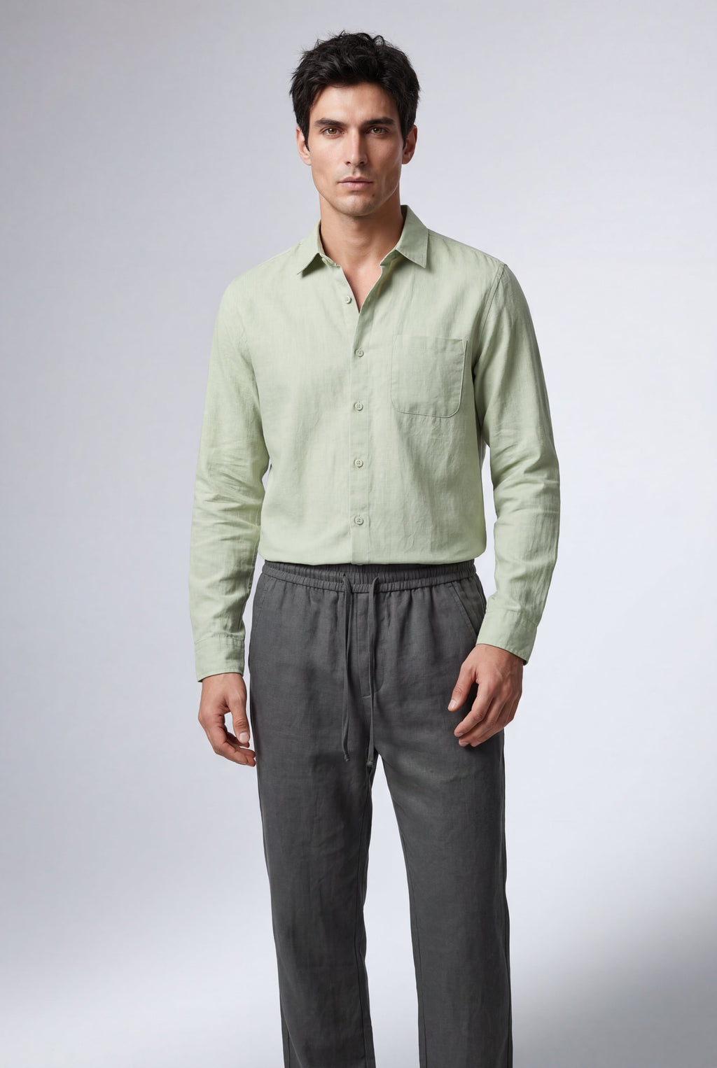 Liam | Relaxed Button-down Shirt and Drawstring Trouser Set