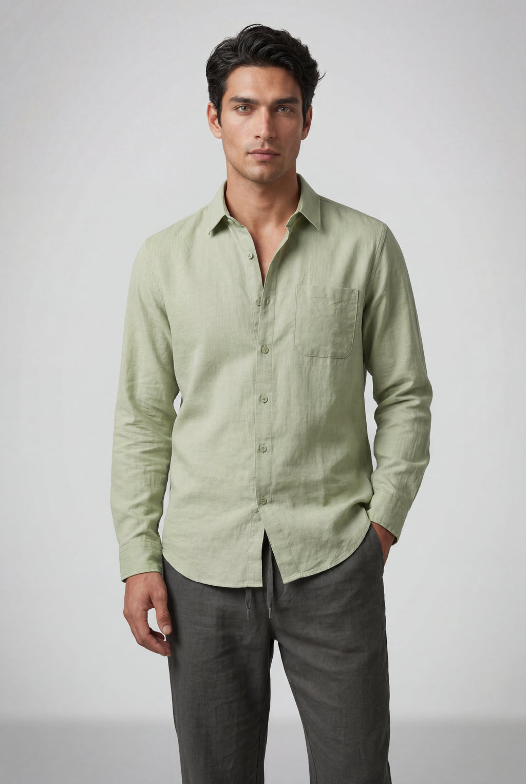 Liam | Relaxed Long-sleeve Shirt and Drawstring Pants Set
