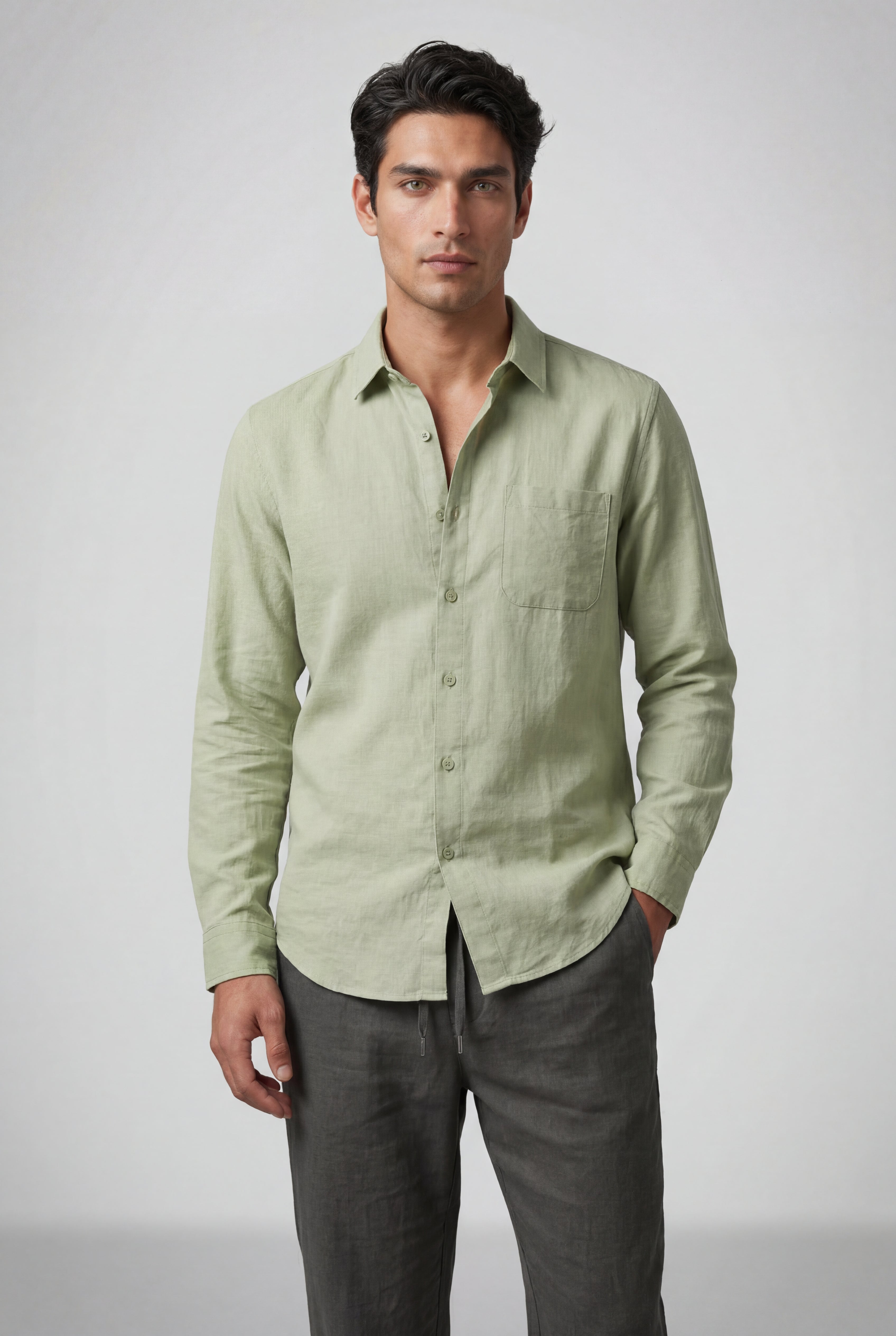 Liam | Relaxed Long-sleeve Shirt and Drawstring Pants Set