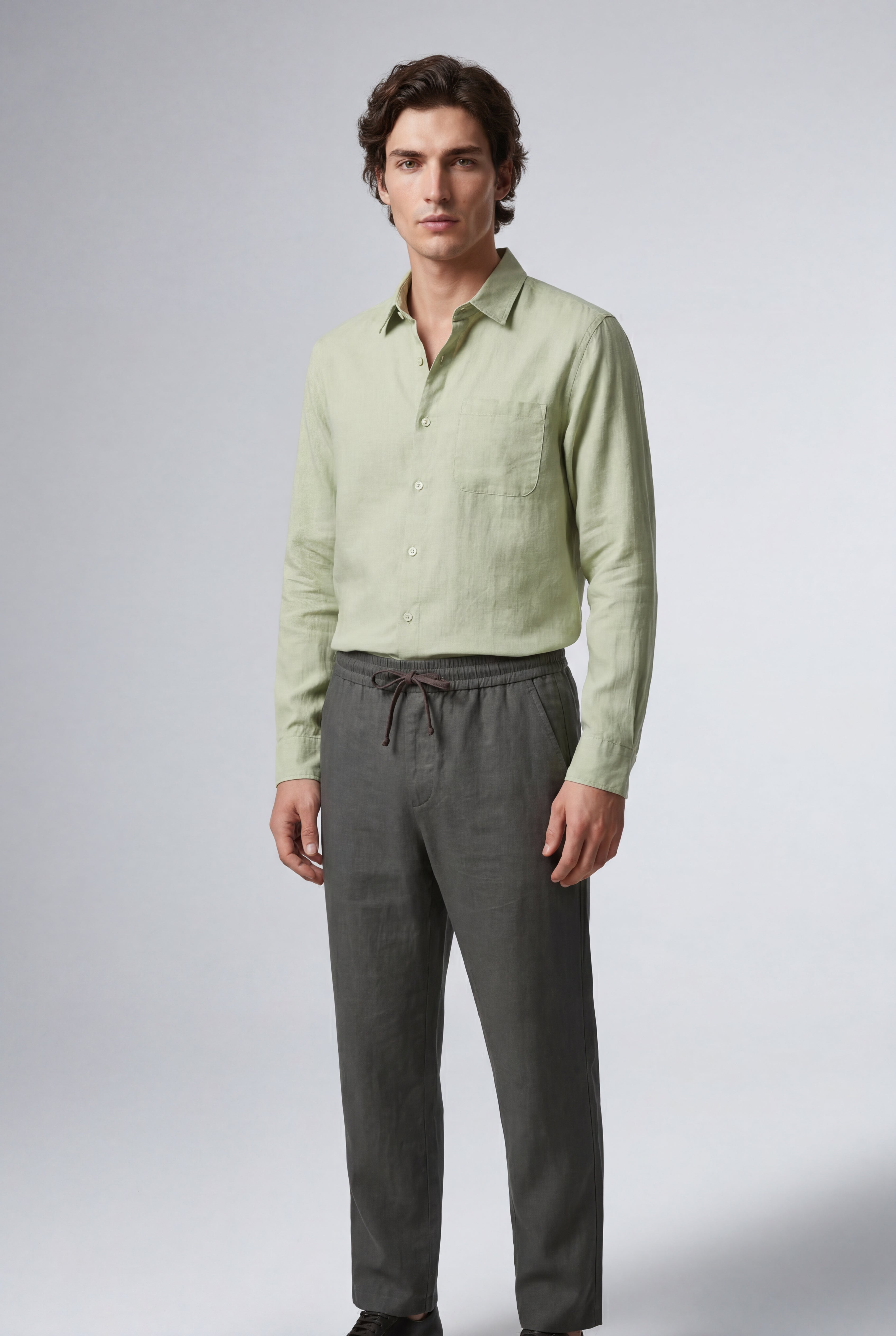 Liam | Relaxed Long-sleeve Shirt and Drawstring Pants Set