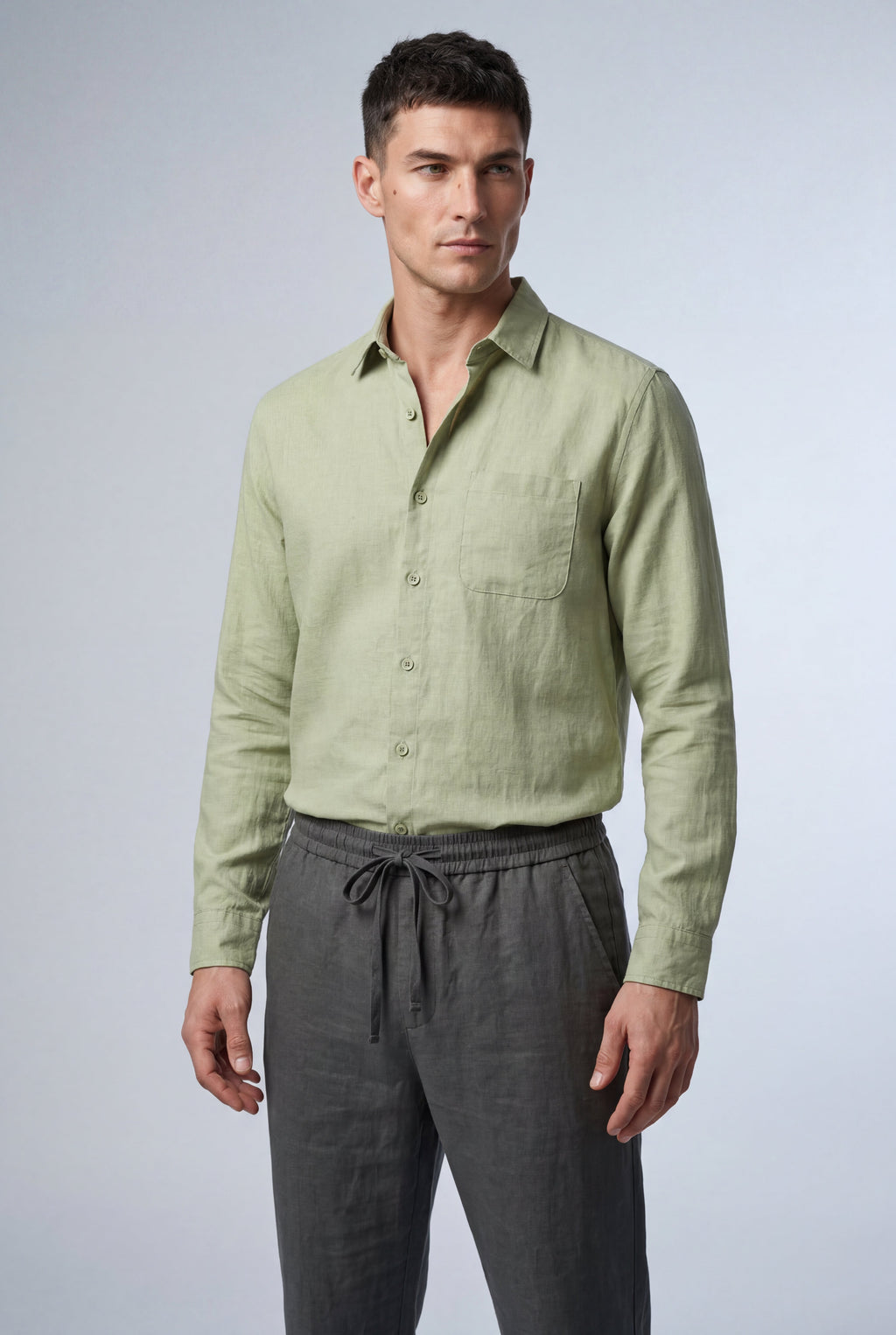 Liam | Relaxed Long-sleeve Shirt and Drawstring Pants Set