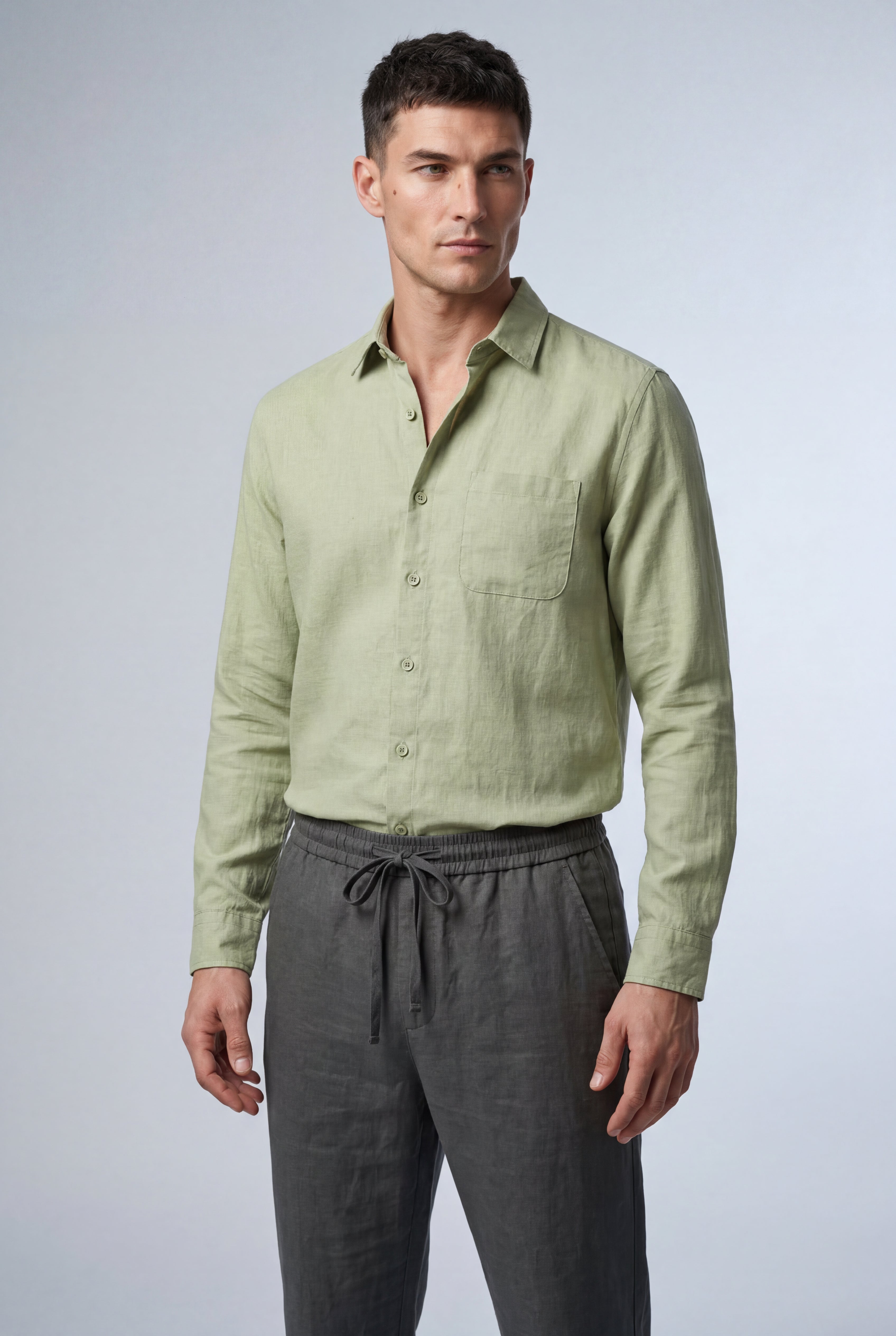 Liam | Relaxed Long-sleeve Shirt and Drawstring Pants Set
