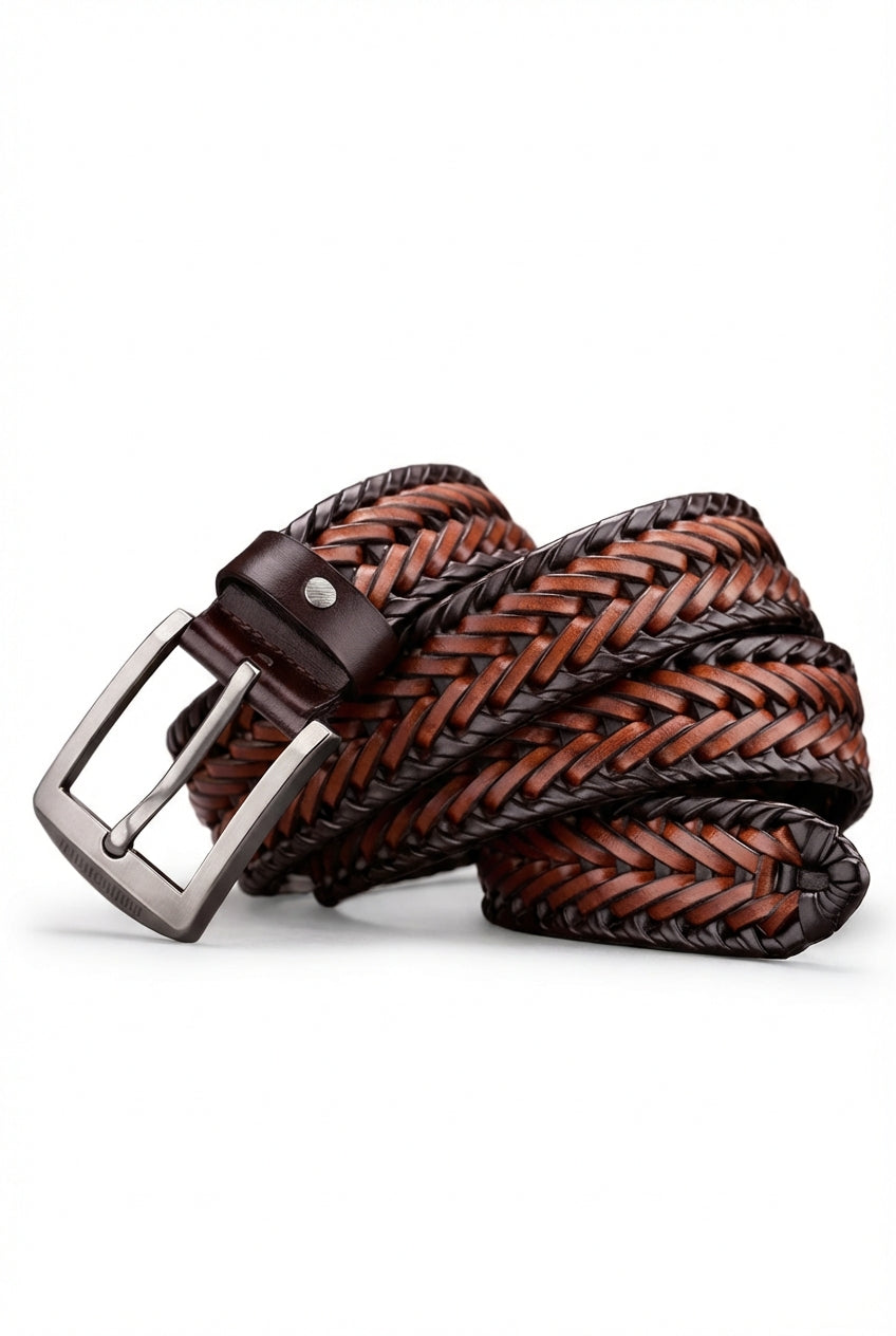Kian | Men's Braided Textured Pin Buckle Casual Belt