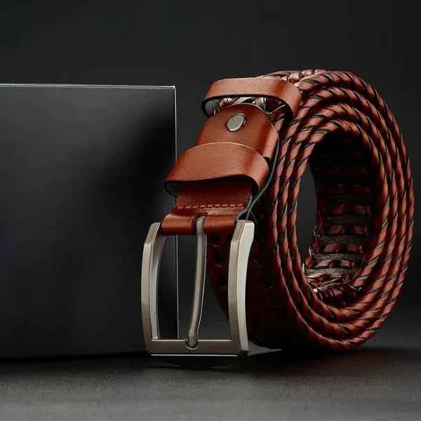 Kian | Men's Braided Textured Pin Buckle Casual Belt