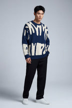 Abstract Intarsia Relaxed Crew Neck Jumper | James