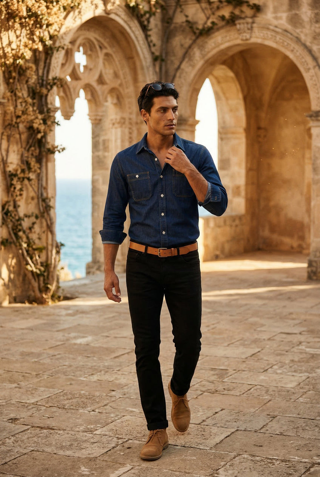 Classic Button-up Shirt with Chest Flap Pockets | James