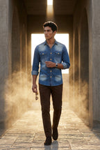 Classic Button-up Shirt with Chest Flap Pockets | James