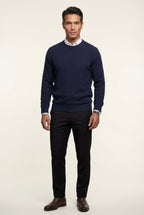 Classic Crew Neck Pullover Sweater with Ribbed Trim |  James