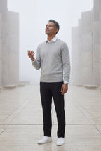 Classic Crew Neck Pullover Sweater with Ribbed Trim |  James