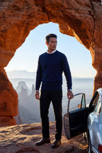 Classic Crew Neck Pullover Sweater with Ribbed Trim |  James
