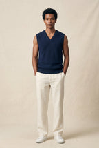 Liam | Classic V-neck Sweater Vest with Ribbed Hem