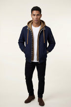 Gio | Contrast Lined Hooded Bomber Jacket