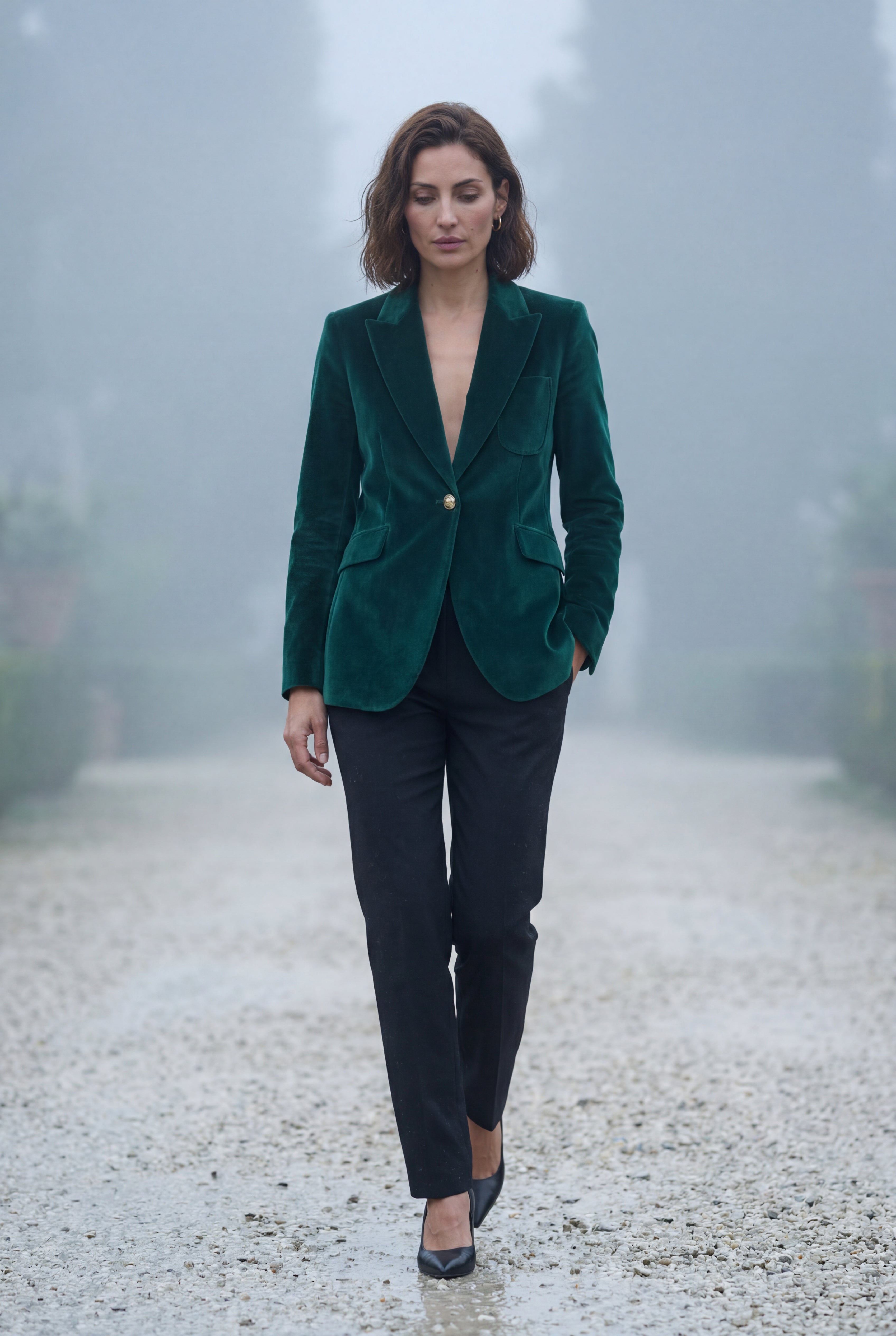 Lia | Gold Button Tailored Single-breasted Blazer