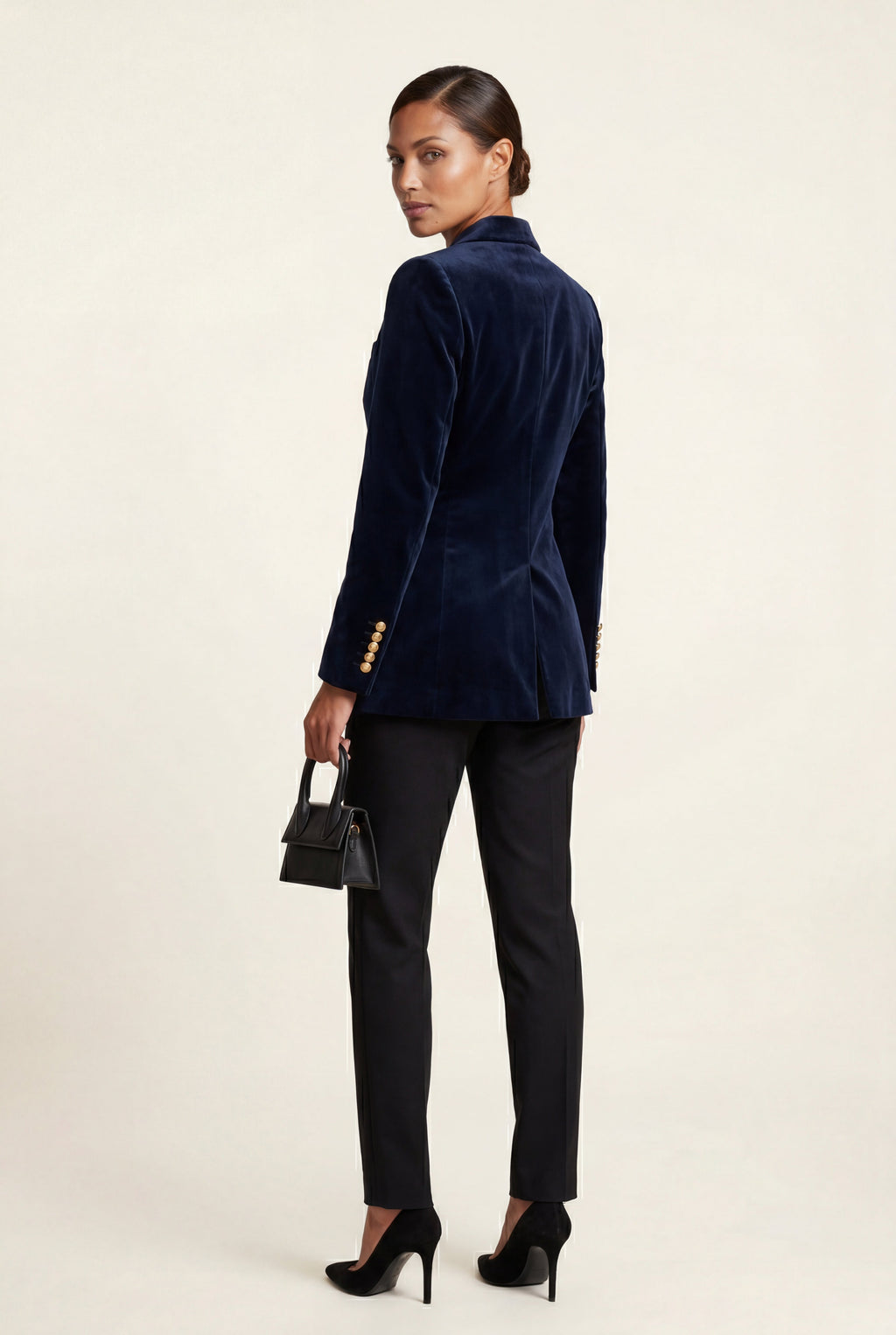 Lia | Gold Button Tailored Single-breasted Blazer