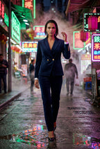 Lia | Gold Button Tailored Single-breasted Blazer
