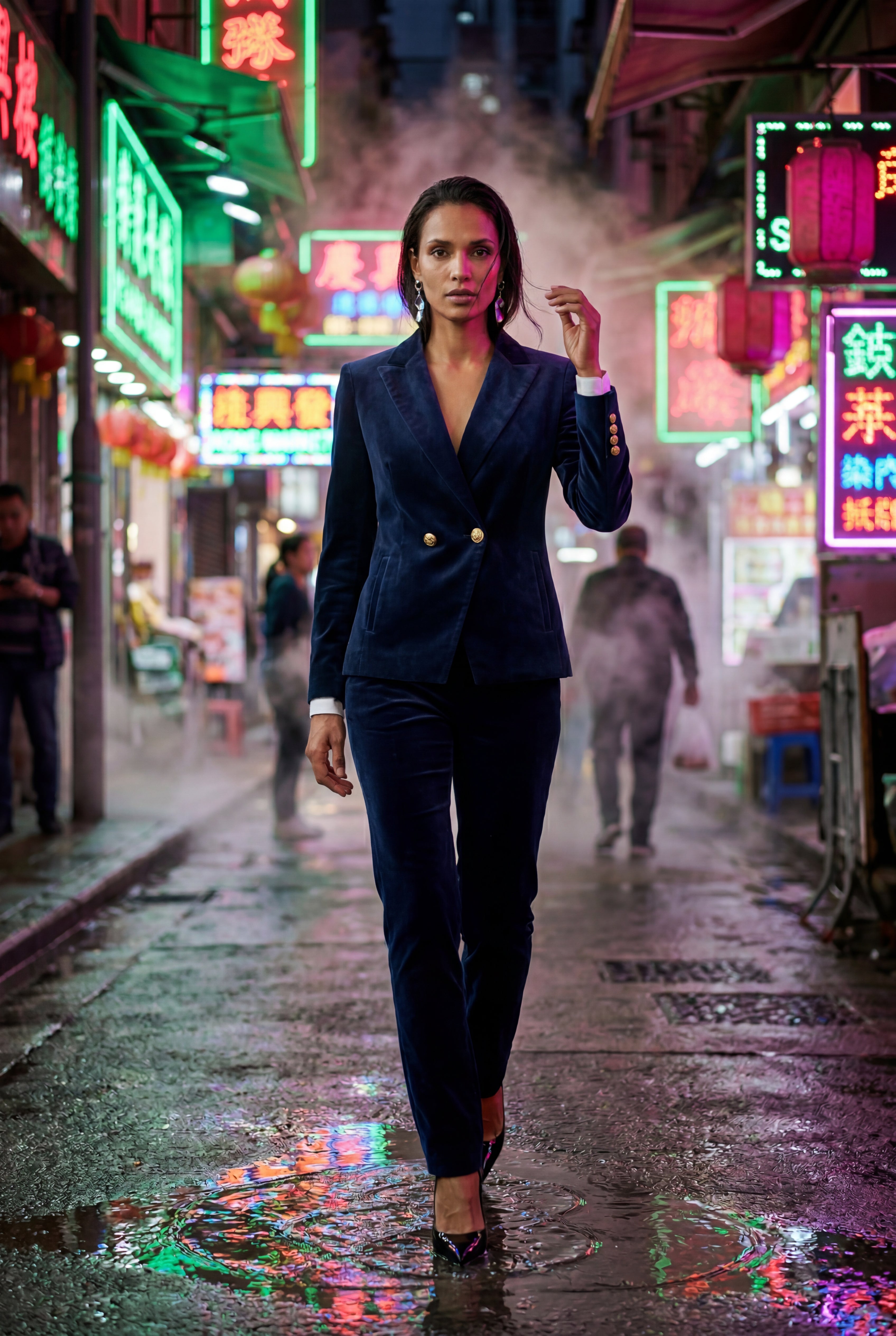 Lia | Gold Button Tailored Single-breasted Blazer