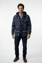 Liam | Large Check Pattern Hooded Flannel Jacket