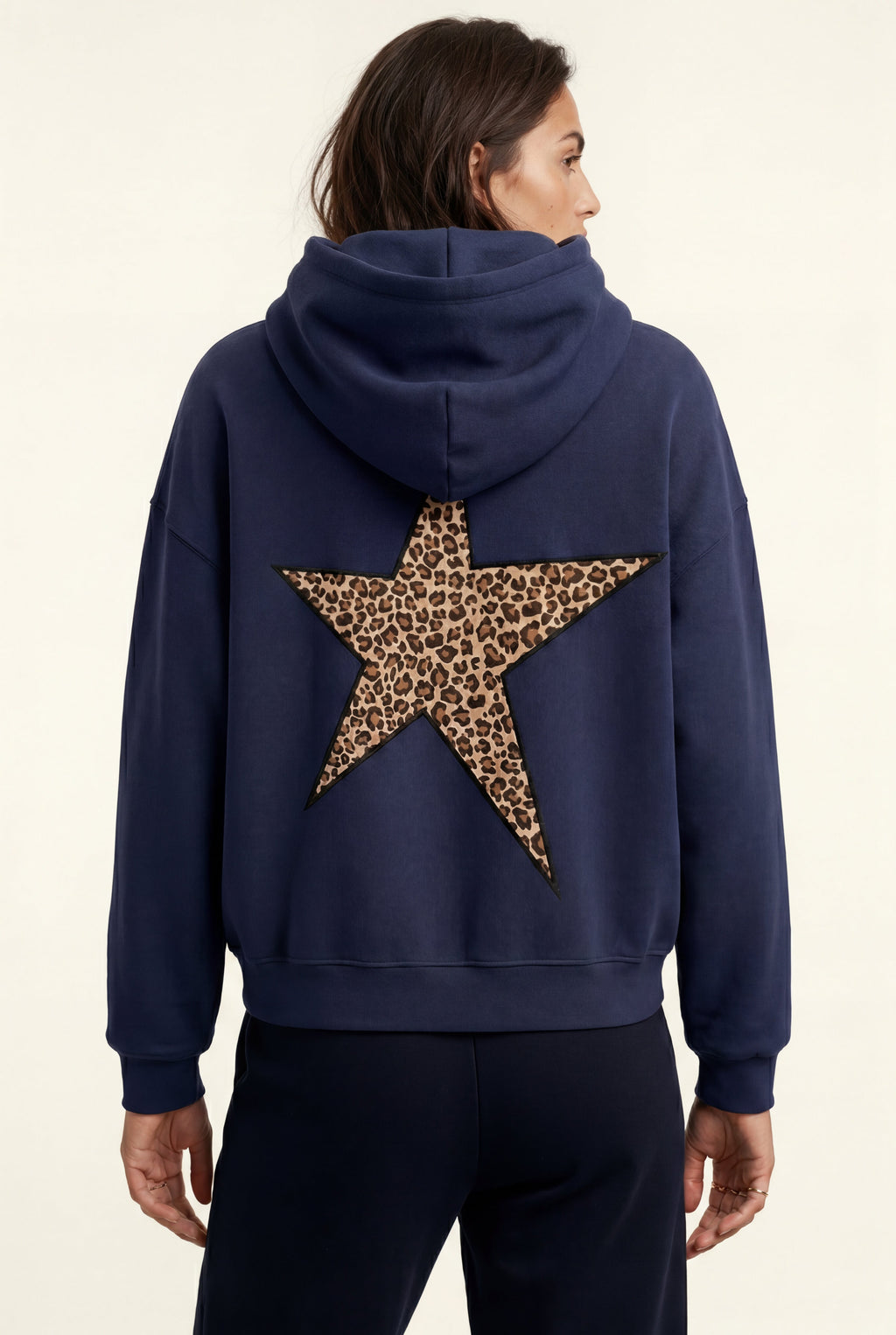 Lia | Leopard Print Star Back Oversized Hoodie
