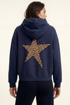 Lia | Leopard Print Star Back Oversized Hoodie
