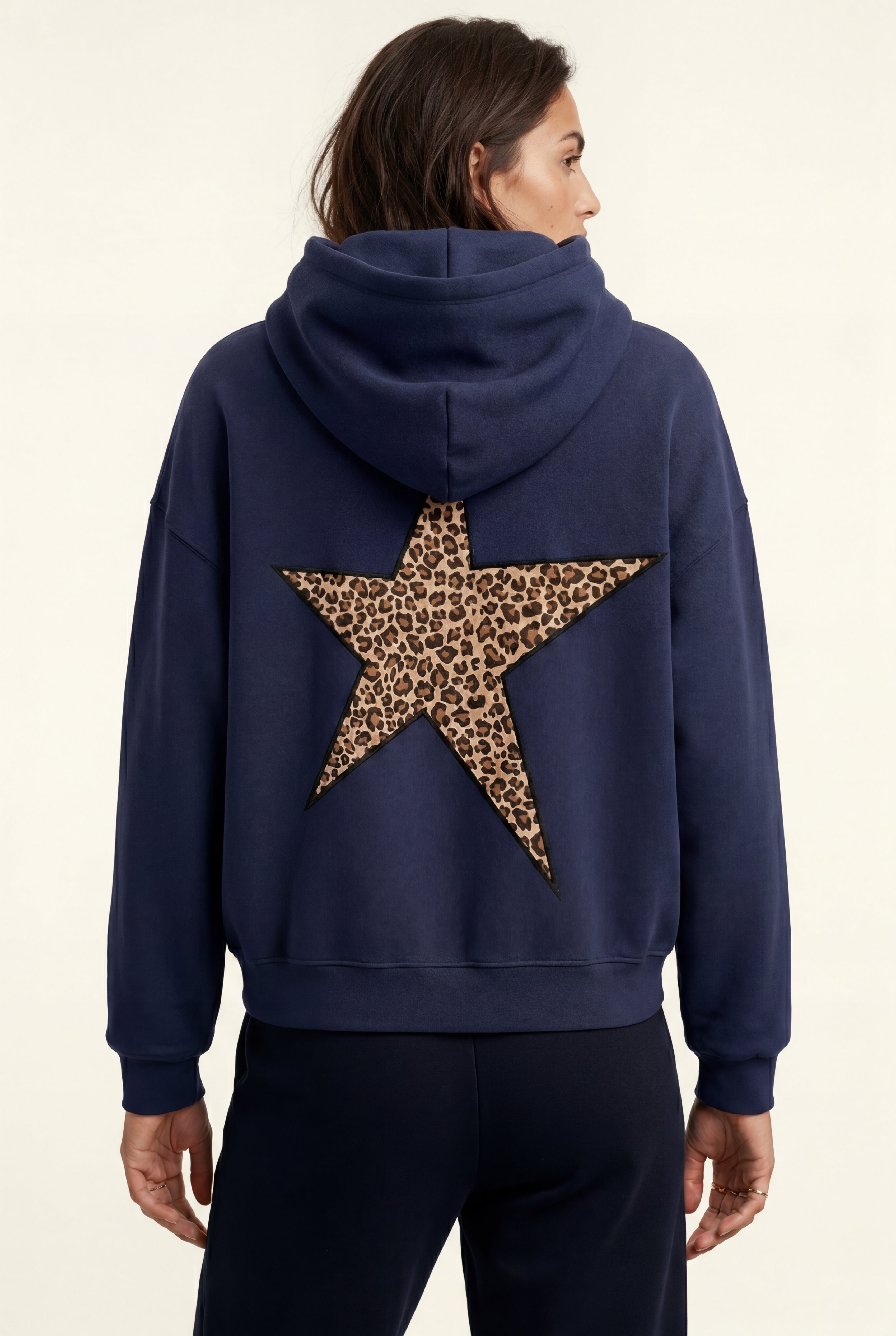 Lia | Leopard Print Star Back Oversized Hoodie